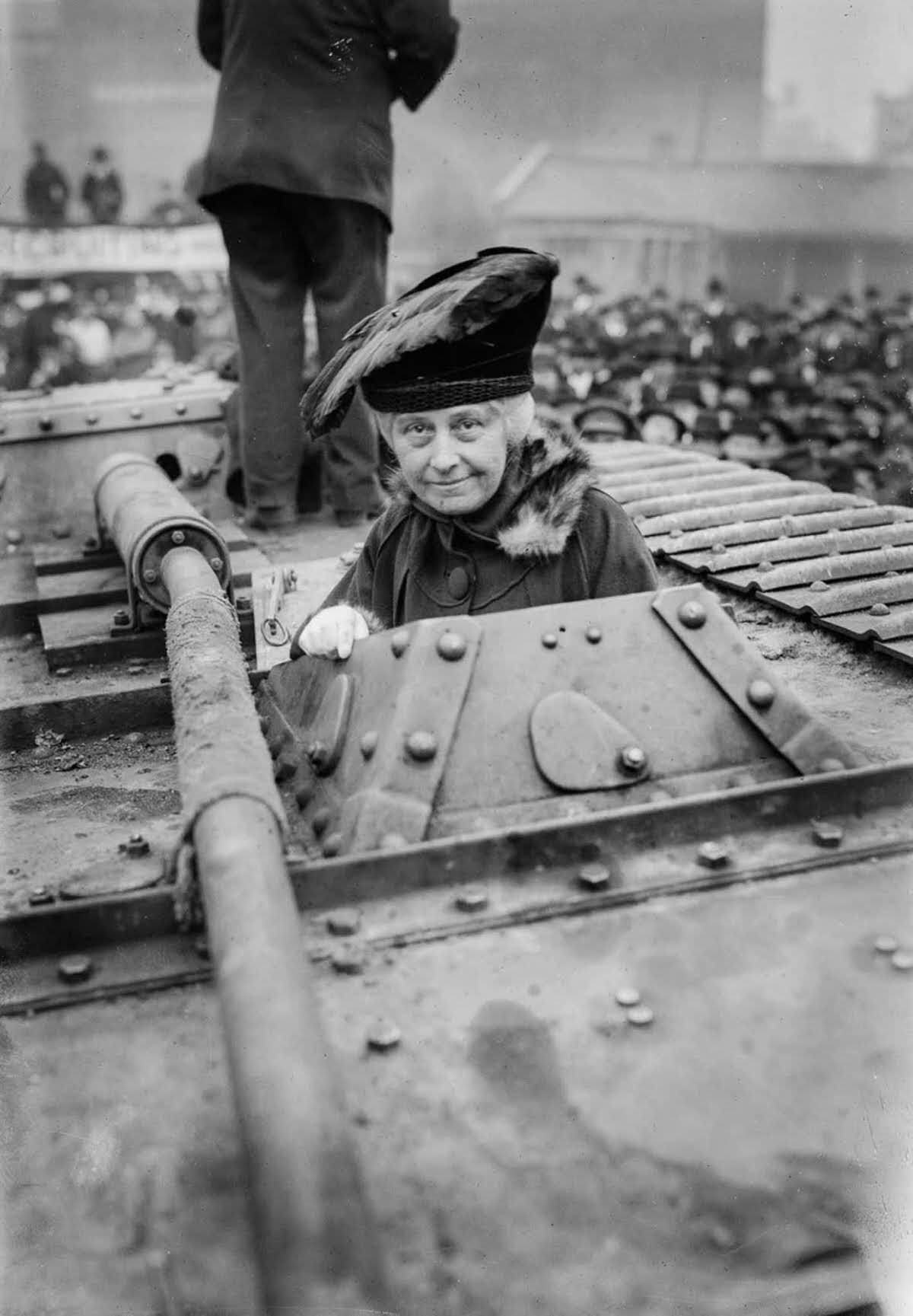 Emily Louise Stevens Ladenburg, the widow of financier Adolph Ladenburg, goes for a ride in “Britannia”.
