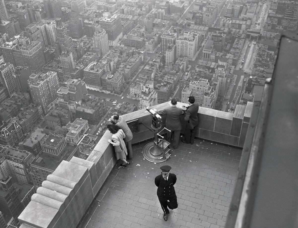 View from the top of the Empire State Building, 1947.