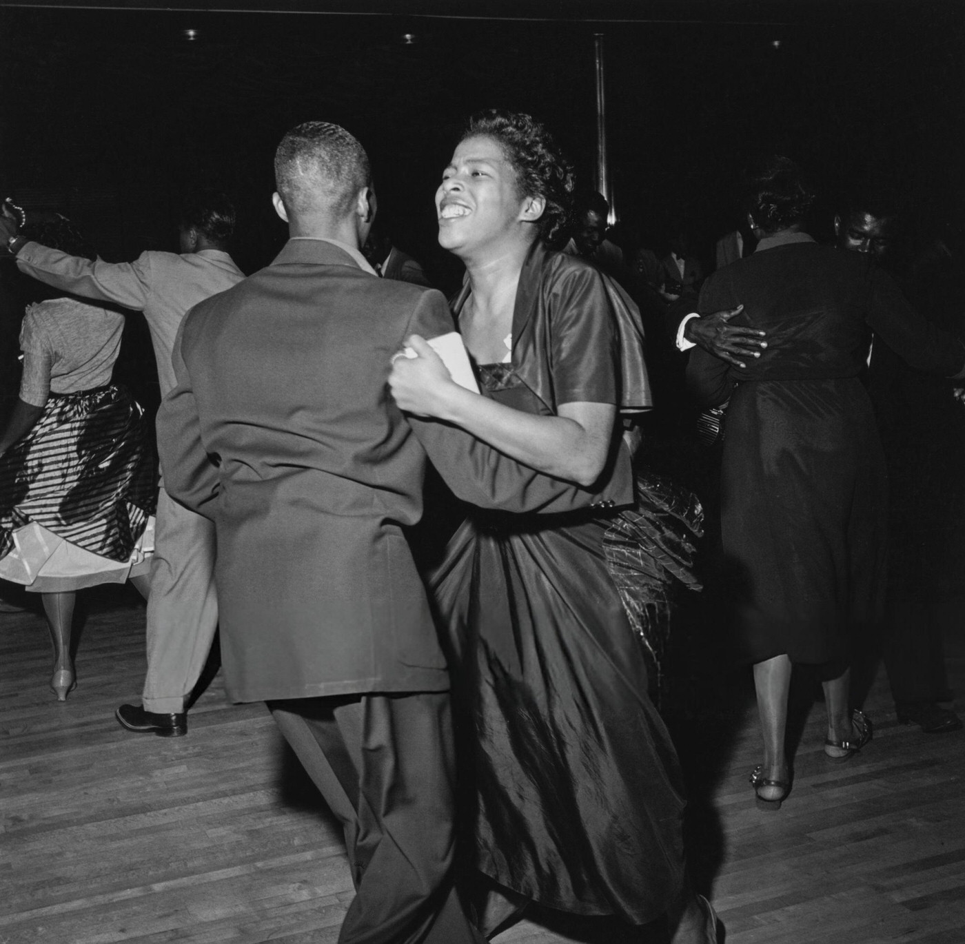 Americans showing off their 'Swing' dance moves at the Savoy Ballroom in Harlem, 1947.