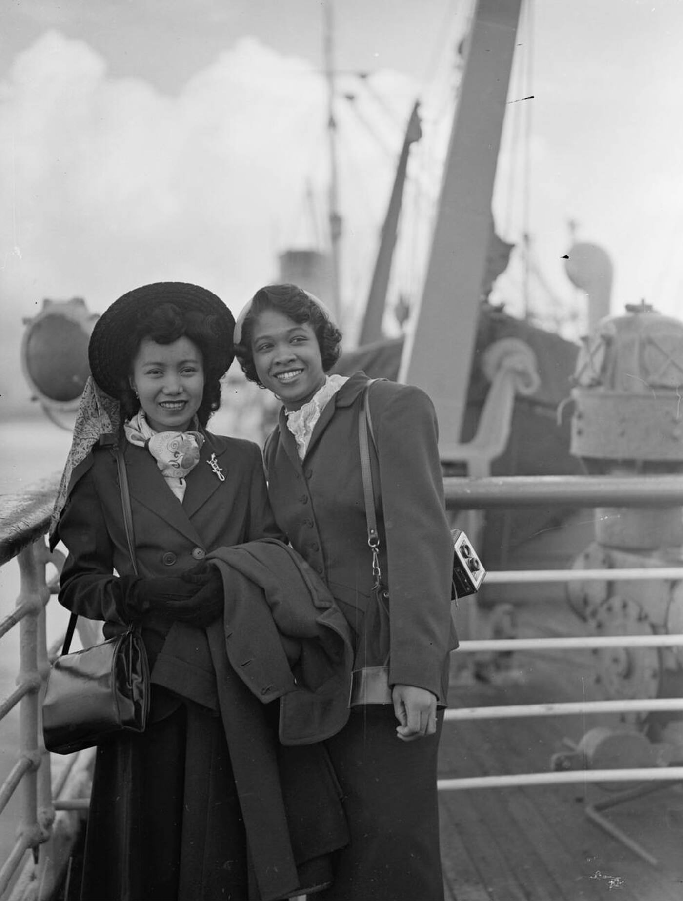 Two members of the American Nurses Association at Southampton, Miss Efiginia Catig and Olive S. Samuels of Harlem Hospital.