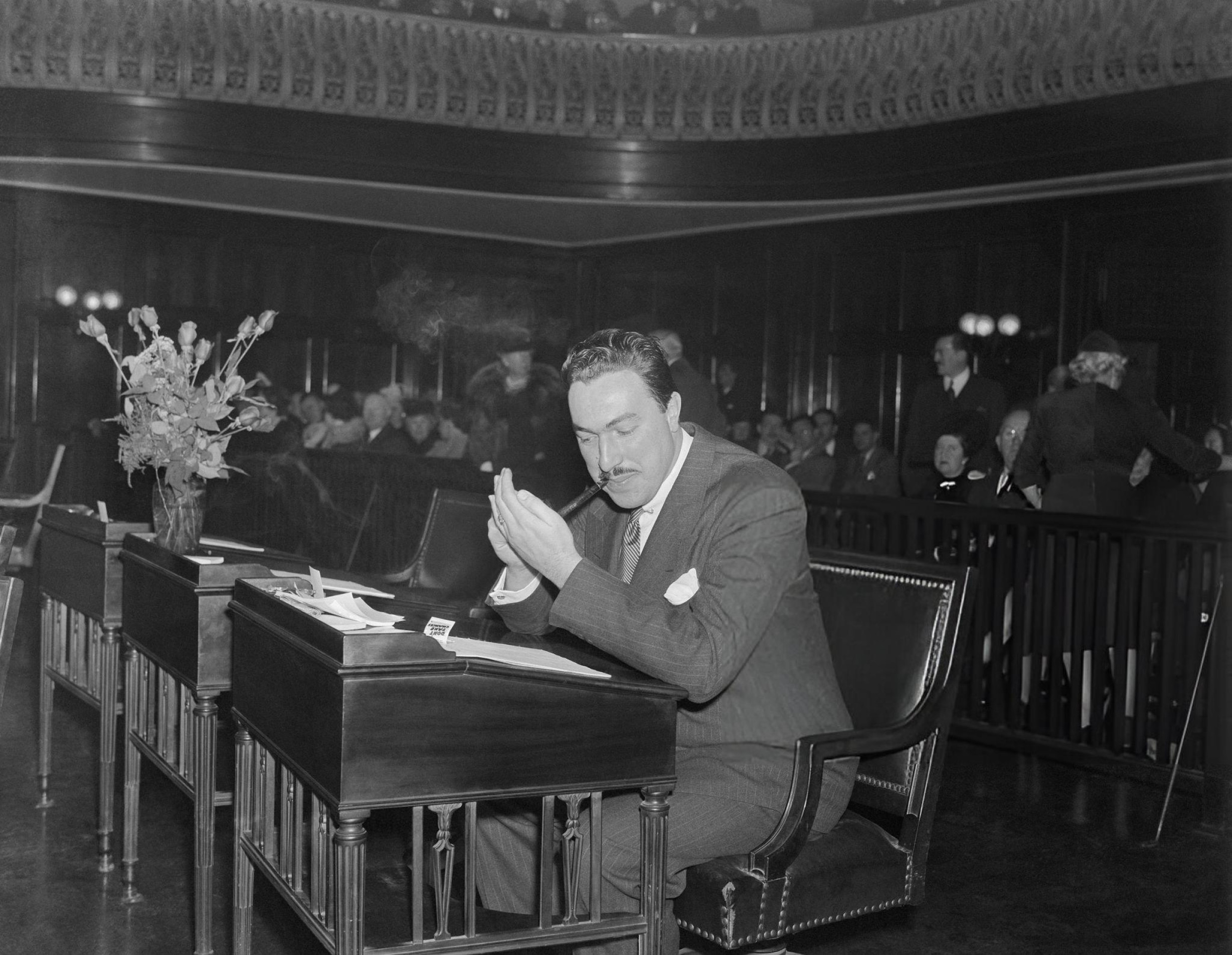 Reverend Adam Clayton Powell Jr. at his place on the City Council, 1941.