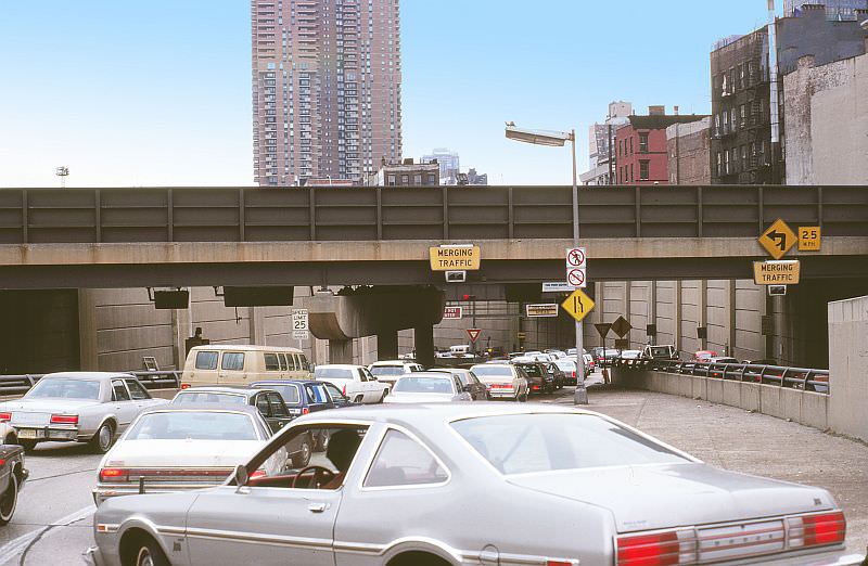 Entering the Lincoln Tunnel, 1980.