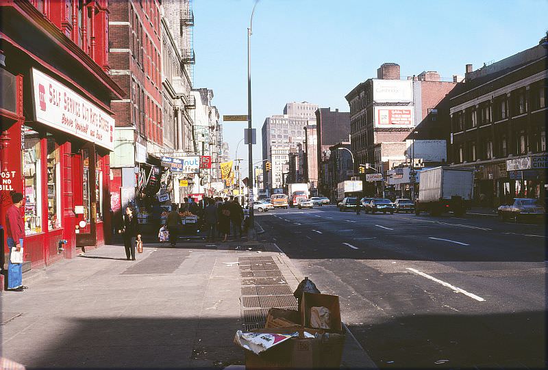 Junk shops on Canal Street at Cortlandt Alley.