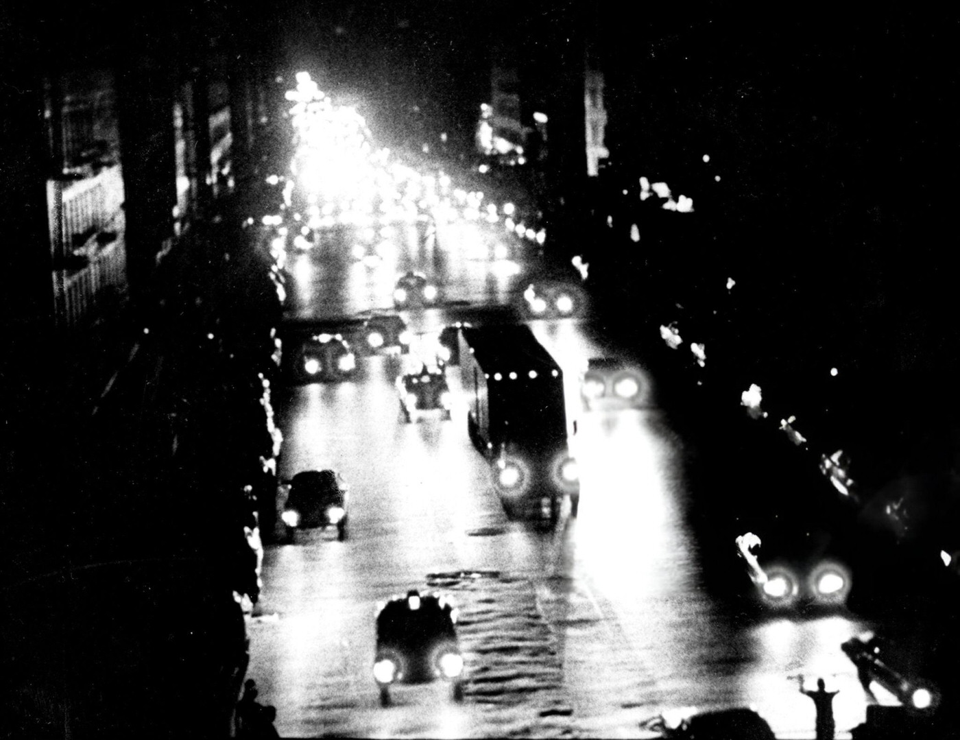 59th Street in New York City during the power outage that caused the 1977 blackout.