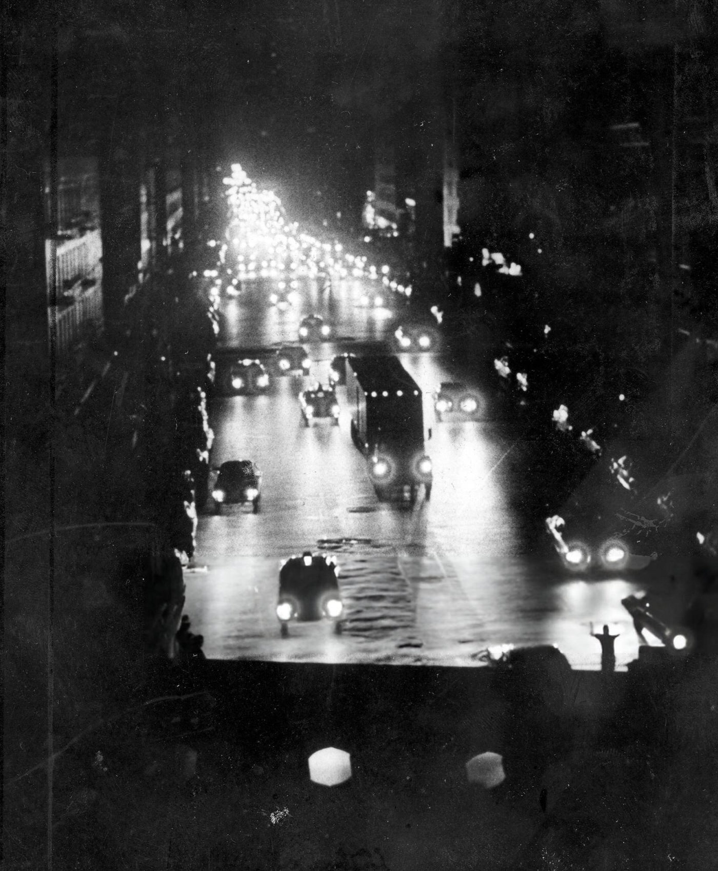 59th Street in New York City during the power outage that caused the 1977 blackout.
