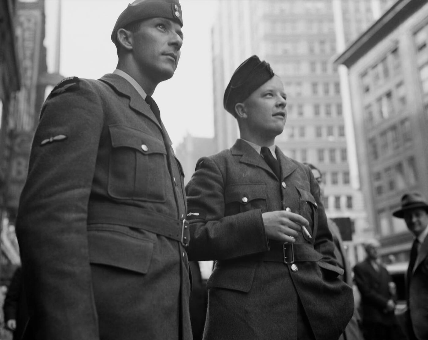 Times Square on D-Day, New York, 1944.