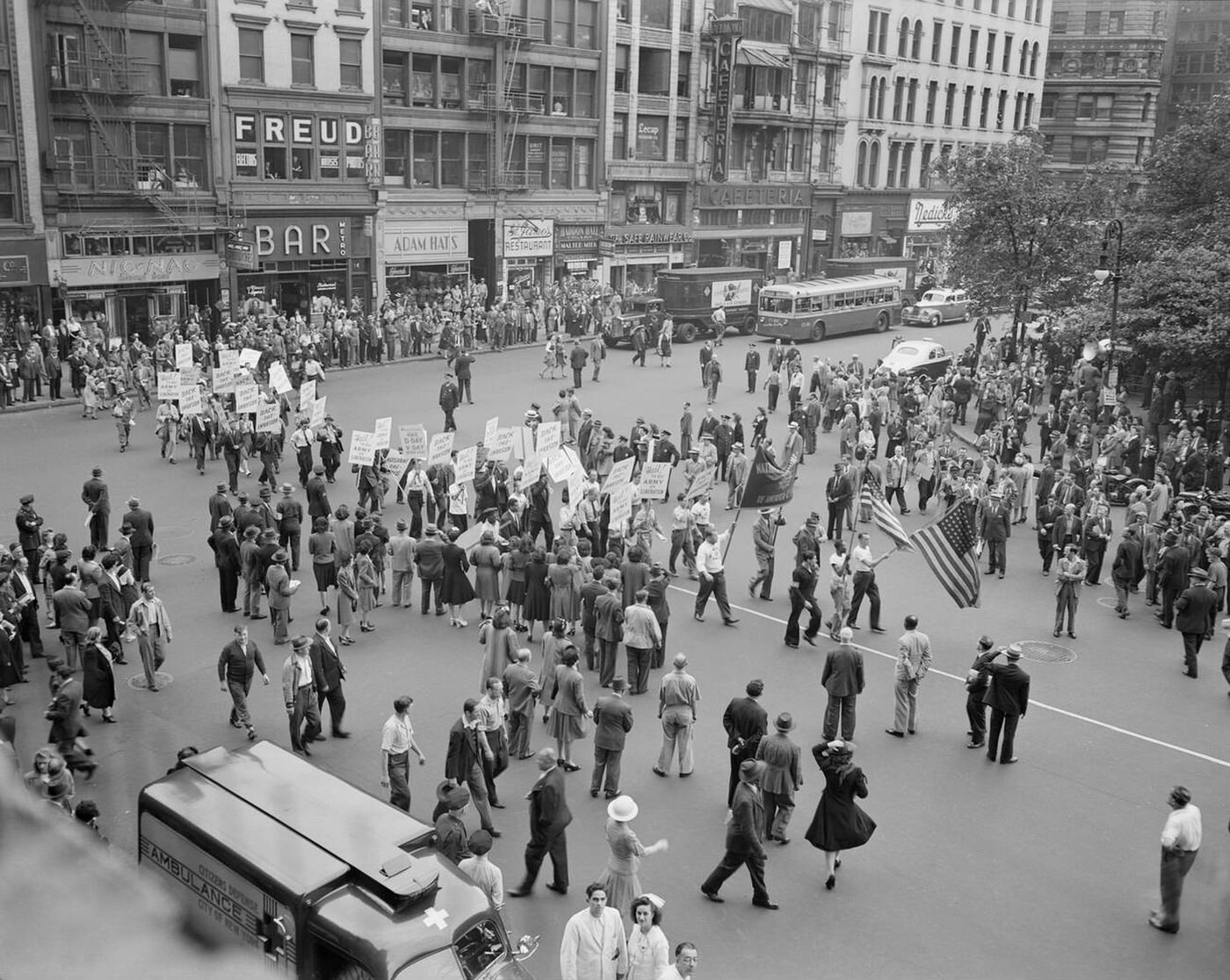 Parade on D-Day, Madison Square, New York City, 1944.