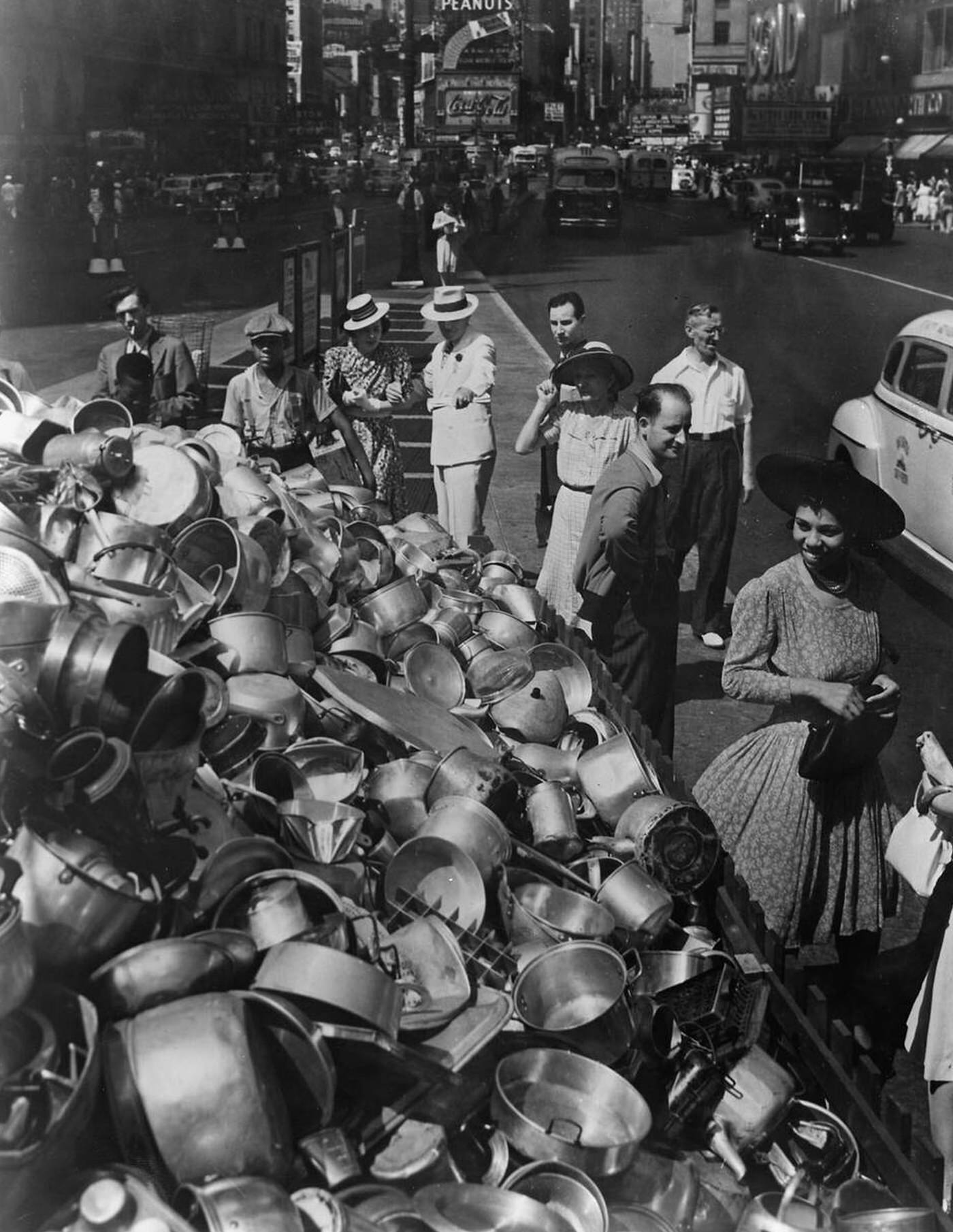 New York City's aluminum collection program, where aluminum was collected for recycling during the war effort.