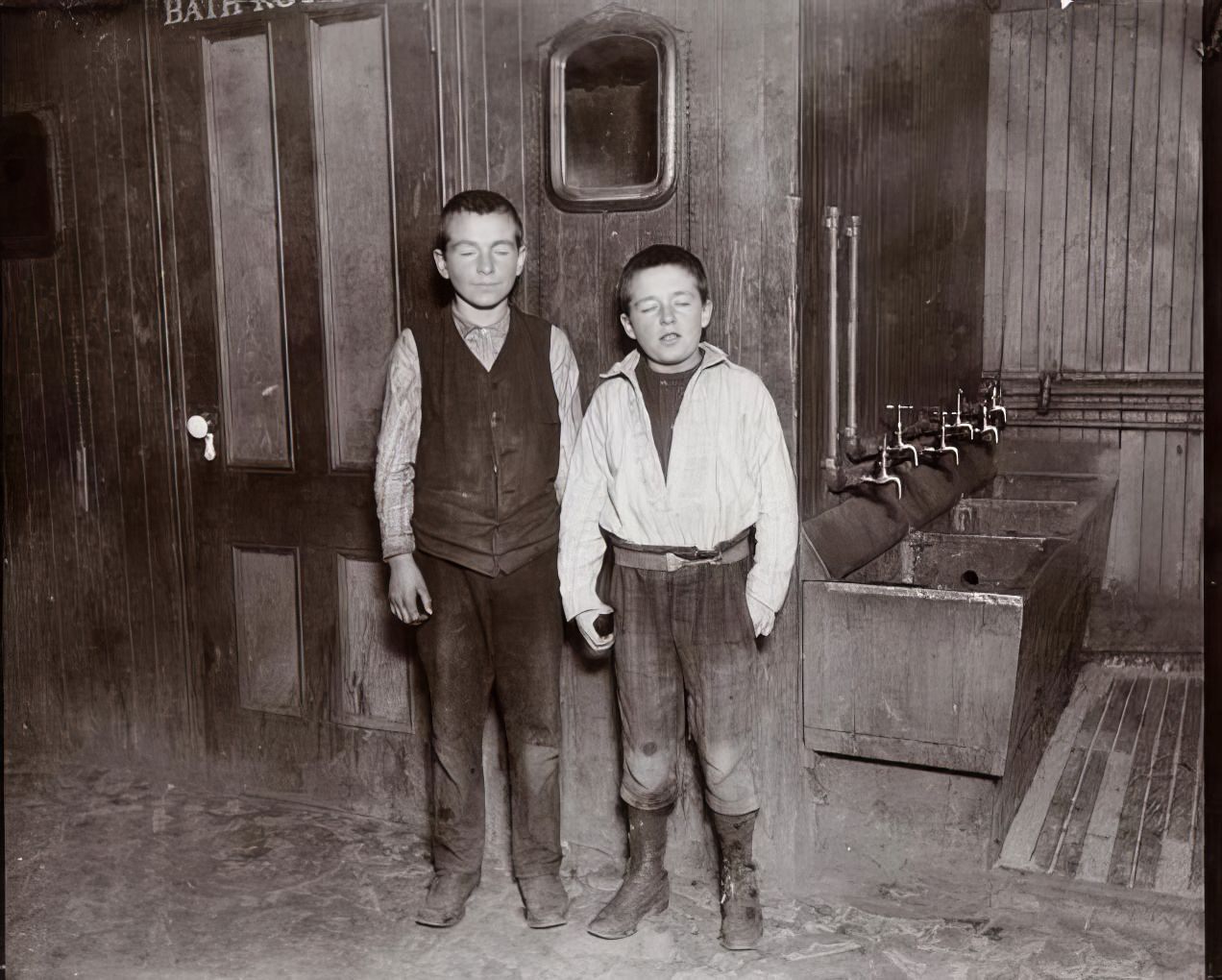 Duane Street Newsboys' Lodging House, John & Willie, 1890.