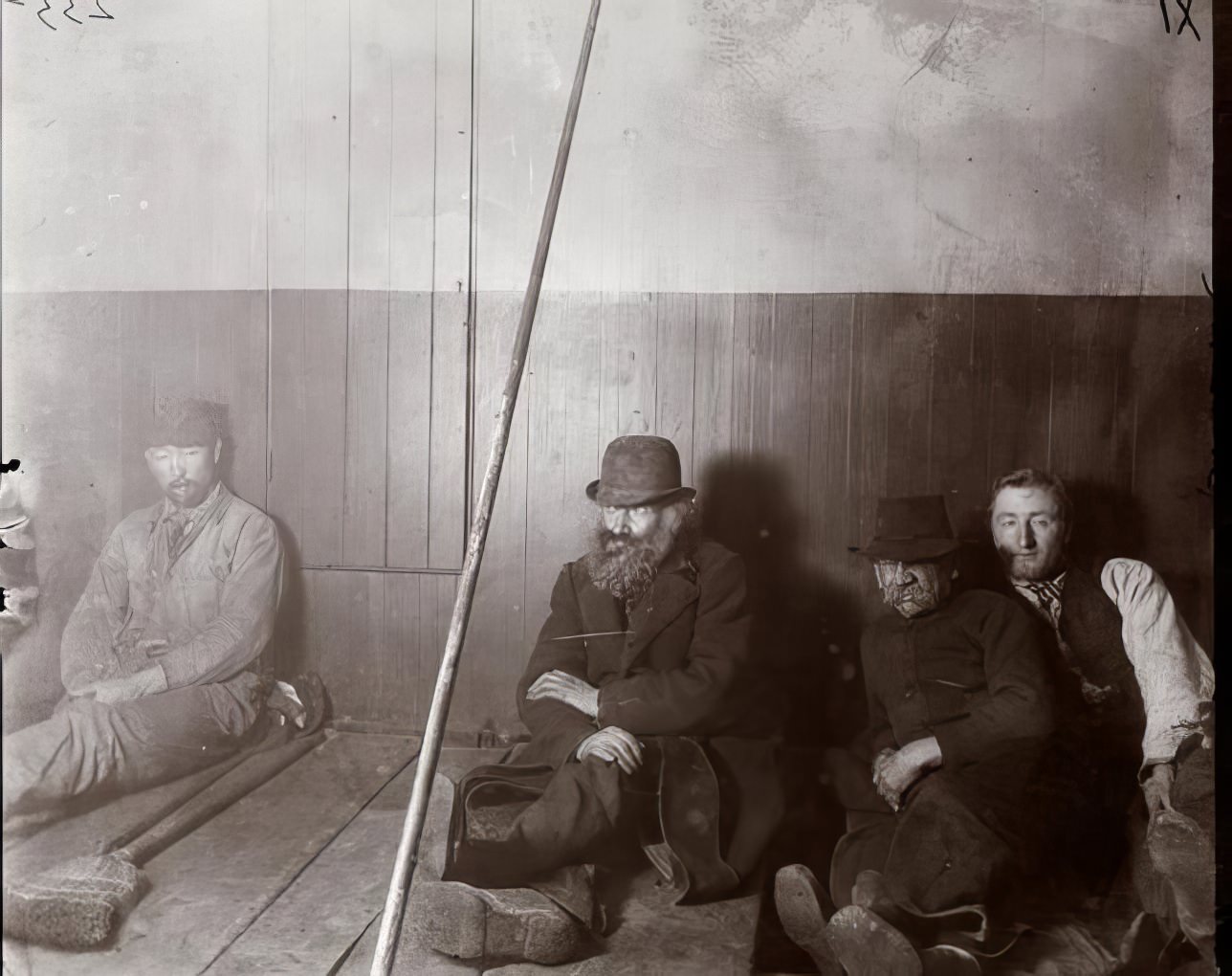 In the Oak Street Station lodging room, 1890.