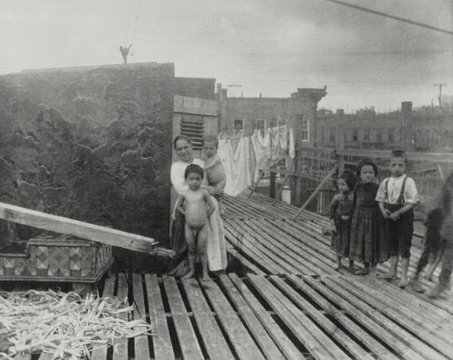 Scene on the Roof on the Mott Street Barracks.