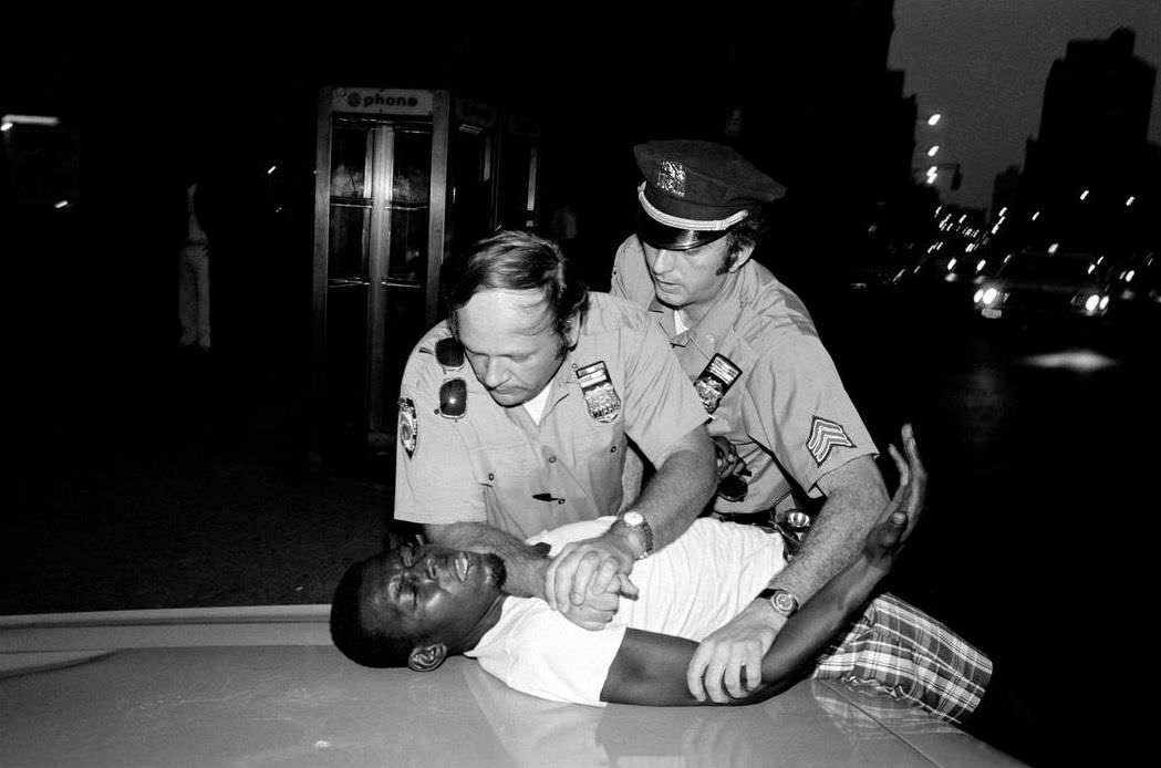 The police intervened when a family quarrel escalated into a fight, 1978.