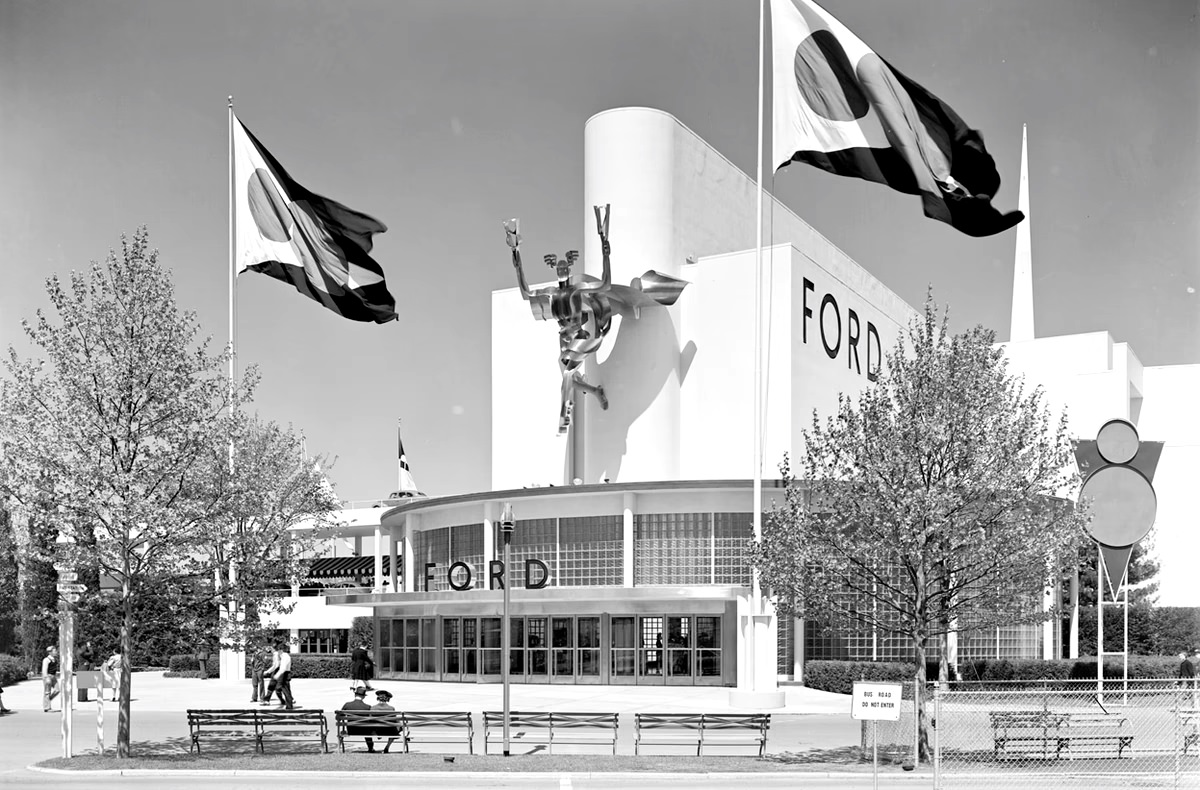 Ford Motor Building entrance, 1939.