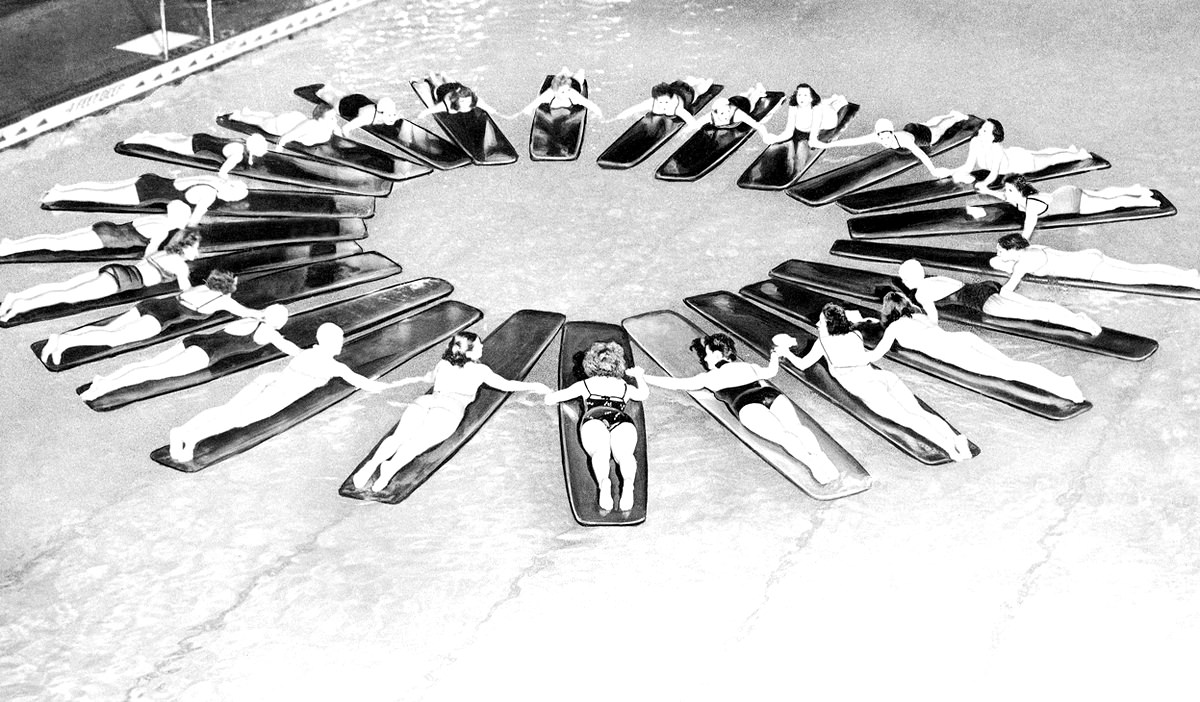 Swimmers in Billy Roses "Aquacade" at the Marine Amphitheater at the New York World's Fair, 1939.