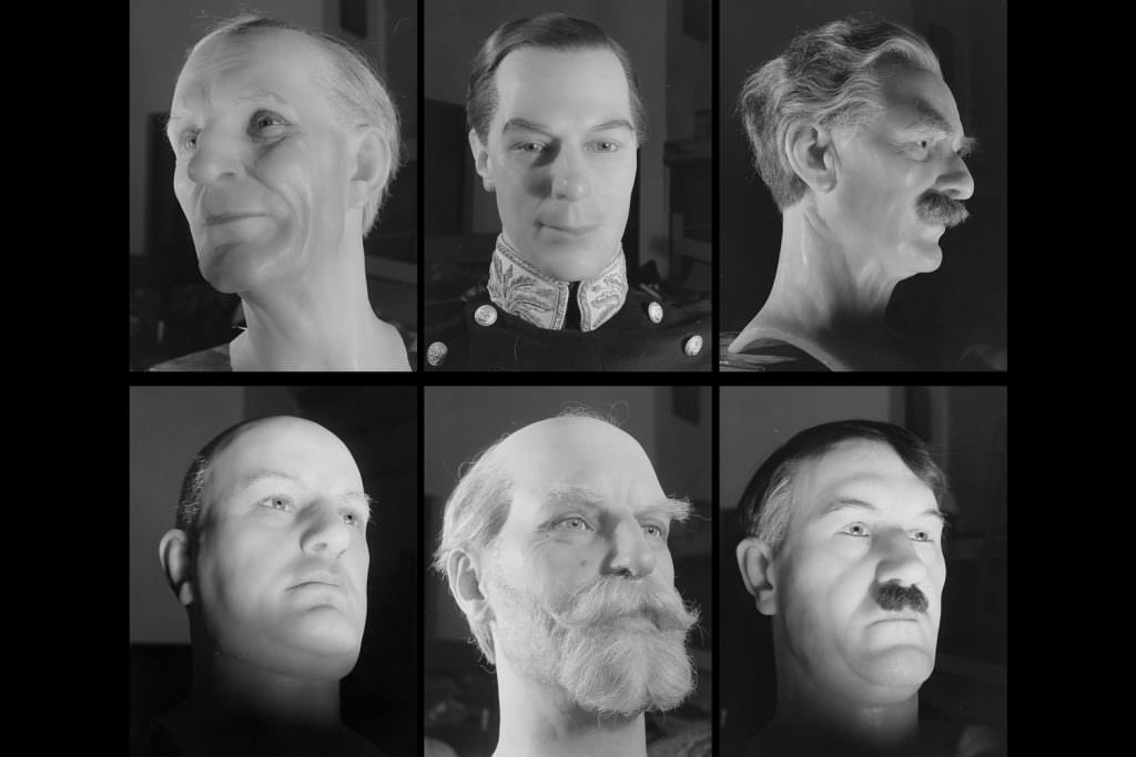 Waxworks on display at the 1939 World’s Fair, including Supreme Court Chief Justice Charles Evans Hughes and Adolf Hitler.