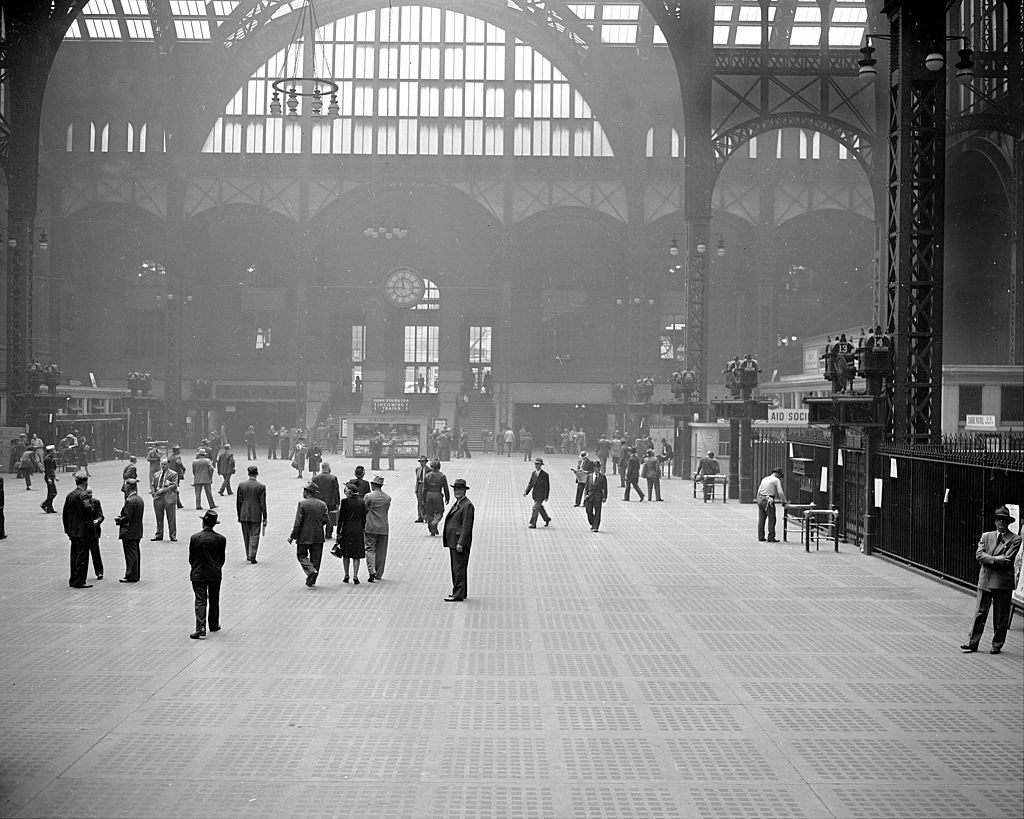 Railroad strike at Pennsylvania station, 1948.