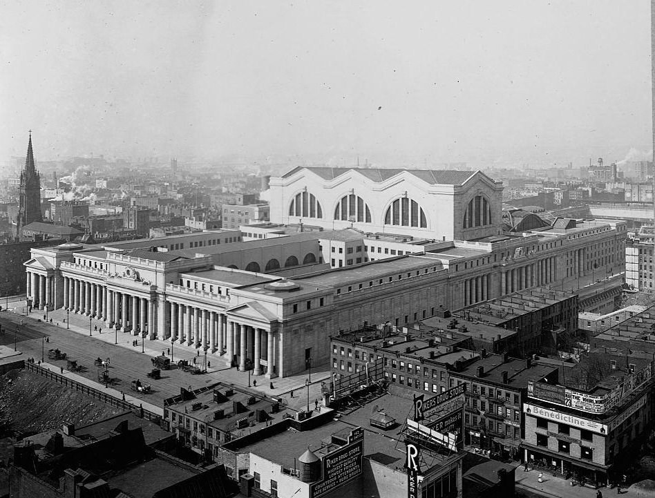 Pennsylvania Station, on 34th Street between Seventh and Eighth, 1910.