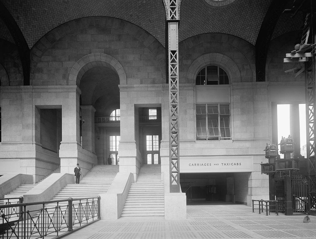Concourse, Exit to 33rd Street, Pennsylvania Station, New York City, 1910.