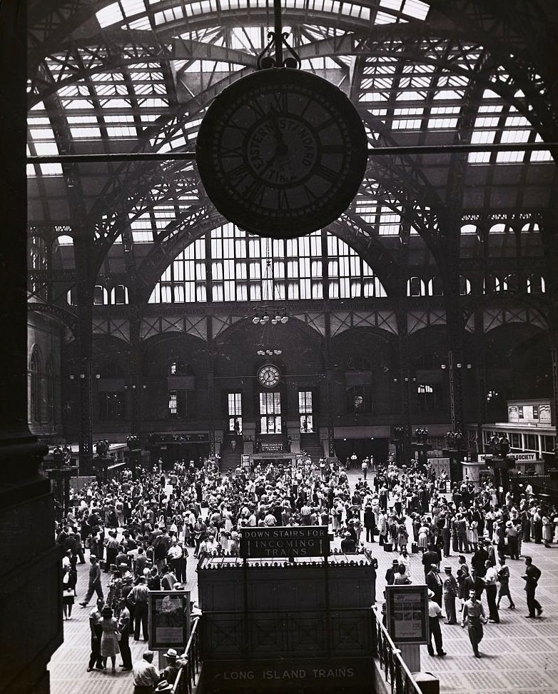 Interior View of Pennsylvania Railroad Station.