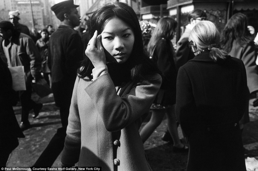 Asian Girl with Hand to Hair, NYC, 1968