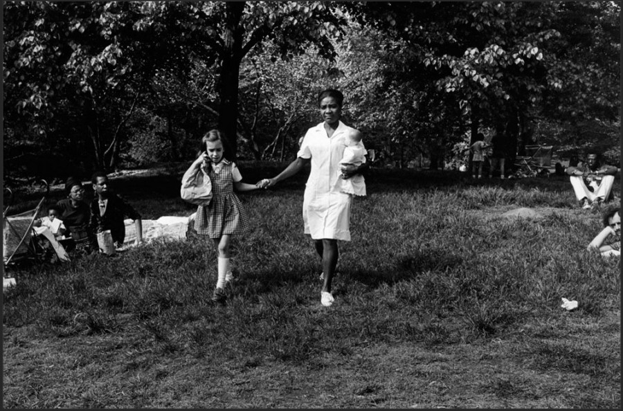 Central Park, Girl with Nanny and Doll, NYC, 1972
