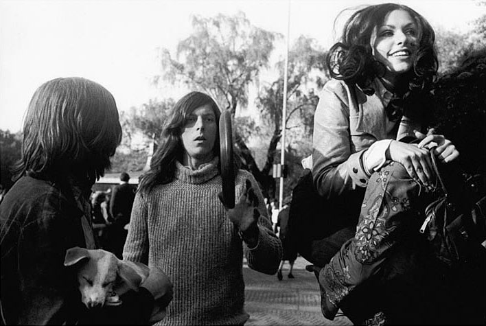 Central Park, Group with Frisbee and Pup, NYC, 1969