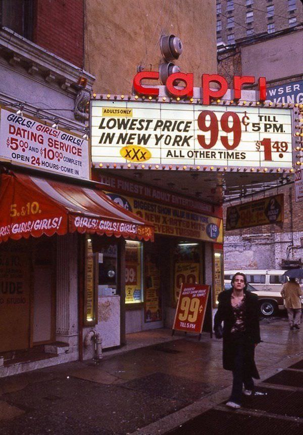 By the late 1970s, adult stores and theaters had taken over Times Square. In 1981, Rolling Stone called it “the sleaziest block in America.”