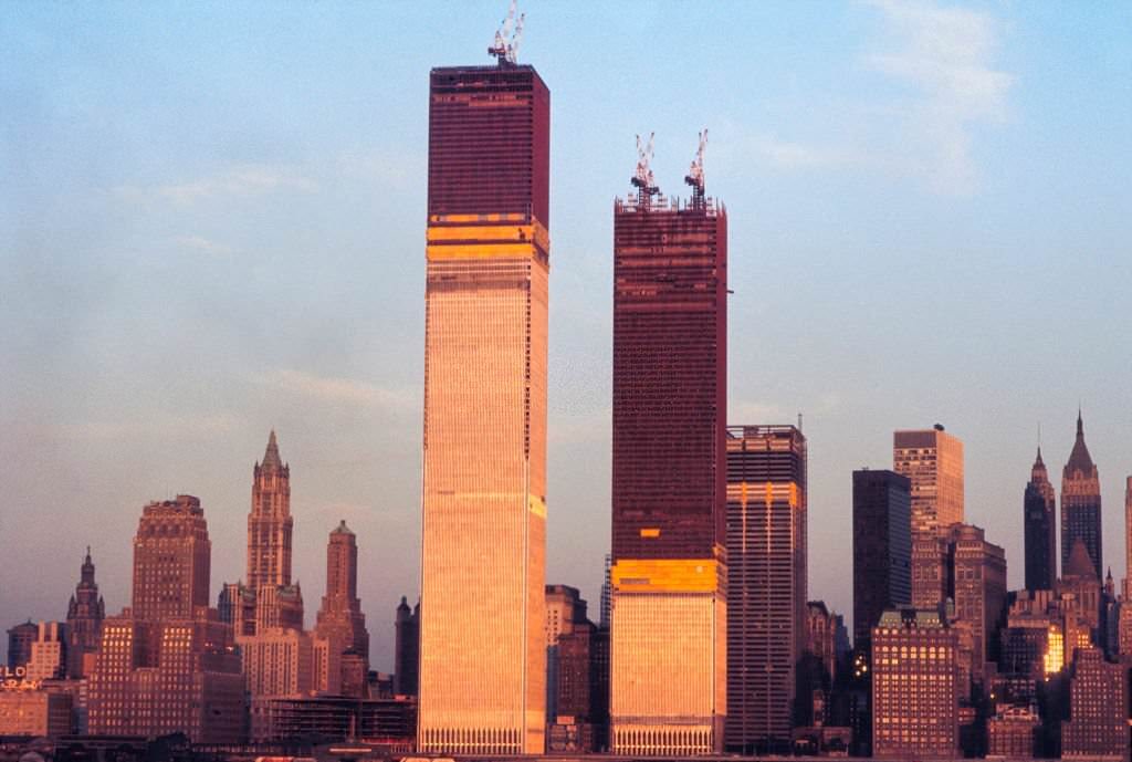 World Trade Center under Construction, New York City, 1970.