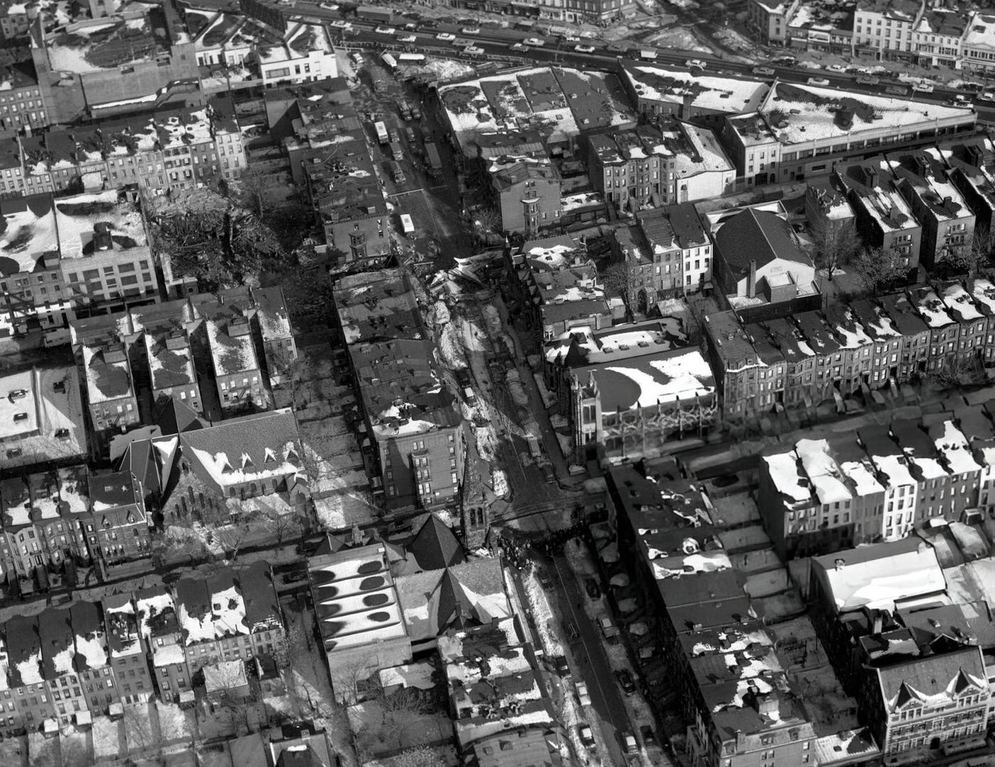 Aerial Views Of The United Airlines Dc-8 &Amp;Amp; Twa Super Constellation Aviation Accident, 1960.
