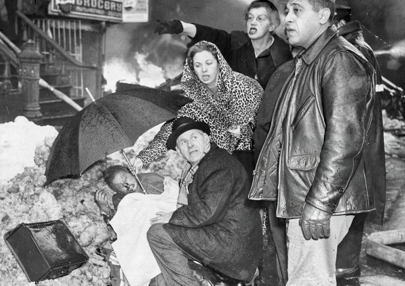 Stephan Baltz, The Only Survivor Of A Plane Accident, Is Given Aid At The Scene, 1960.