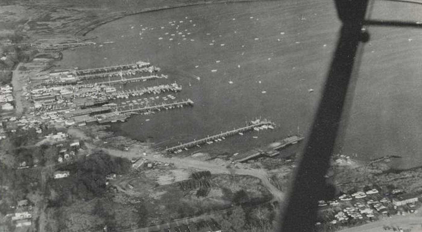 Aerial view of the Great Kills Yacht Club, Staten Island.