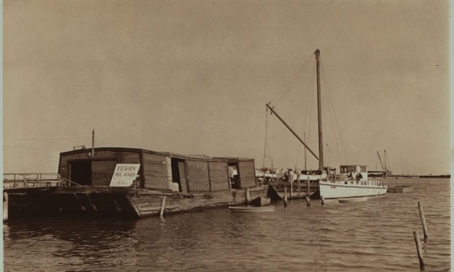 Dock near Nelson Avenue, Staten Island, 1937.