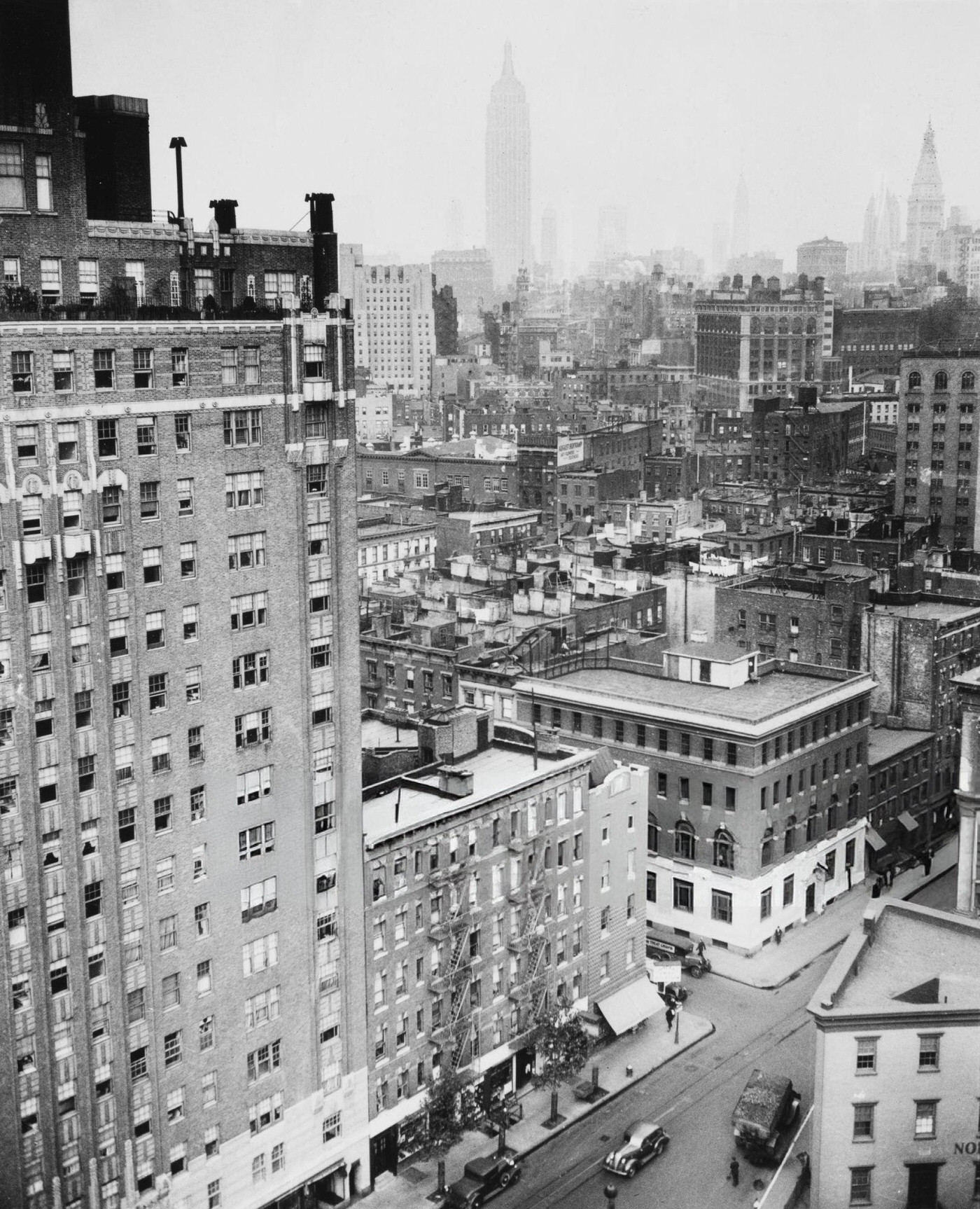 High Angle View Of Buildings And Streets In Greenwich Village, 1936.
