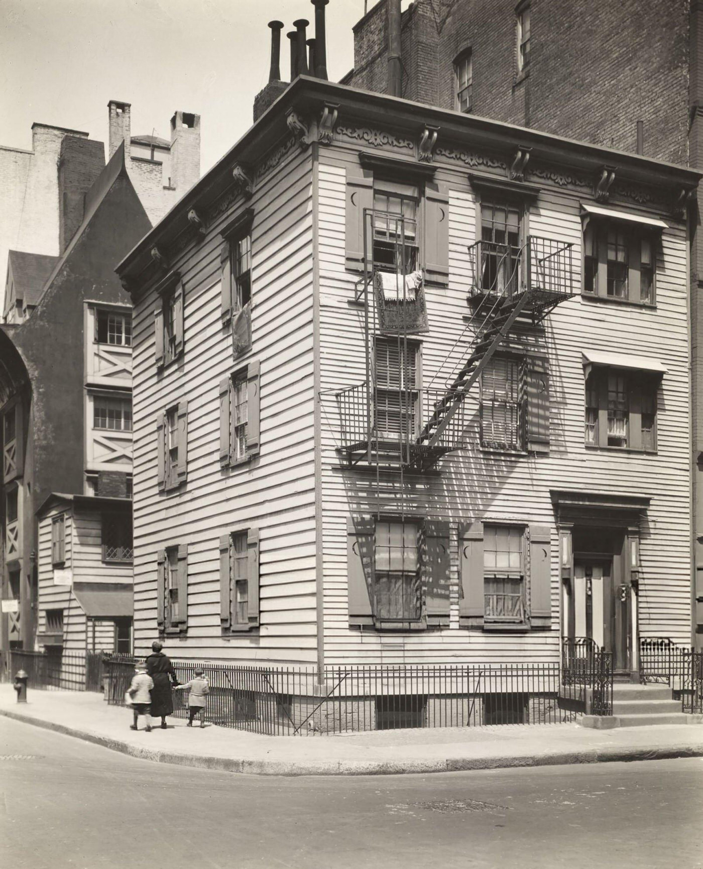 Wood Frame House, Bedford And Grove Streets, 1936.