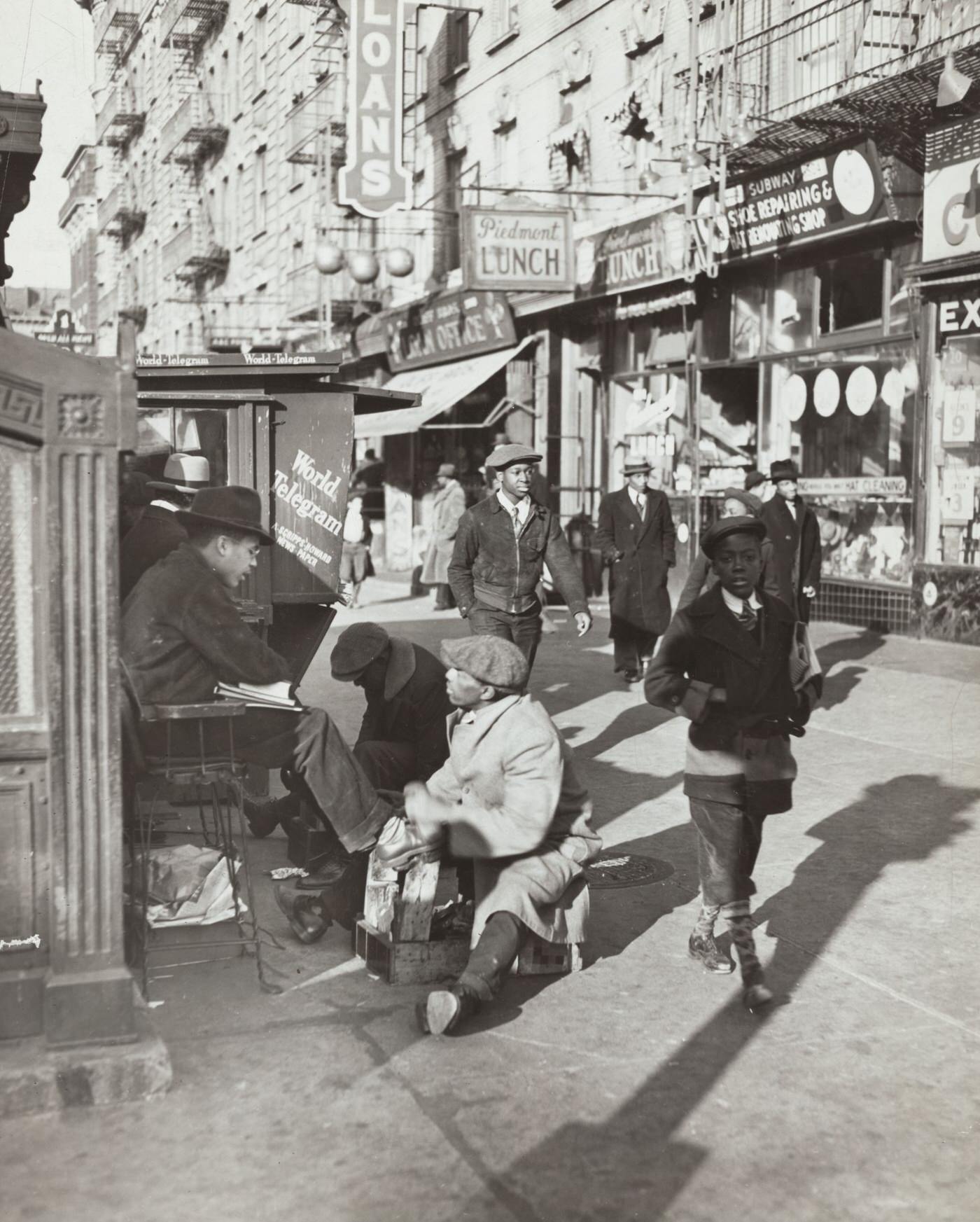 Shoeshiners, 135Th Street And Lenox Avenue, 1939.