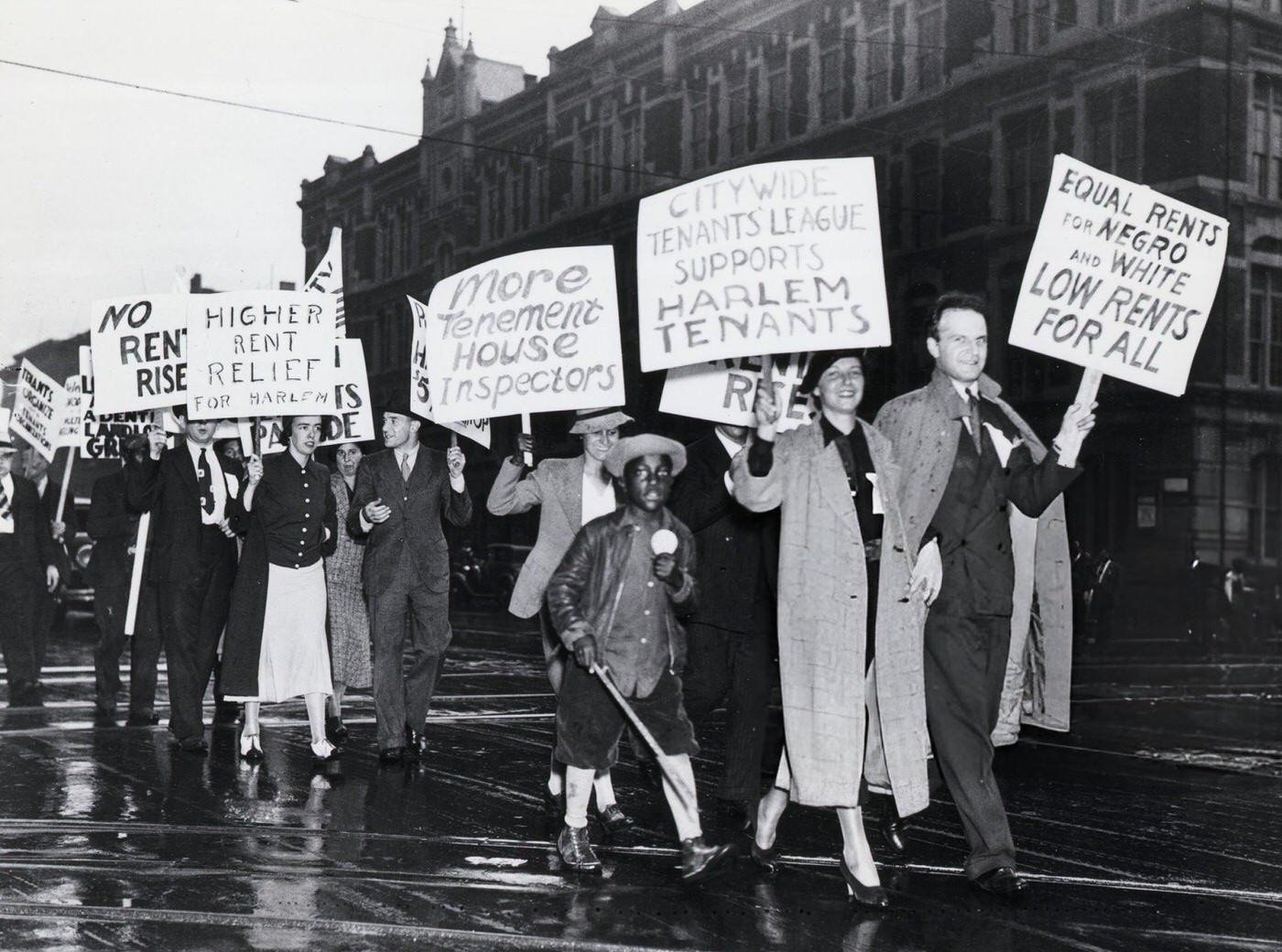 A Parade Of Followers Of Father Divine Demonstrated In Harlem To Protest Against High Rents, 1936.