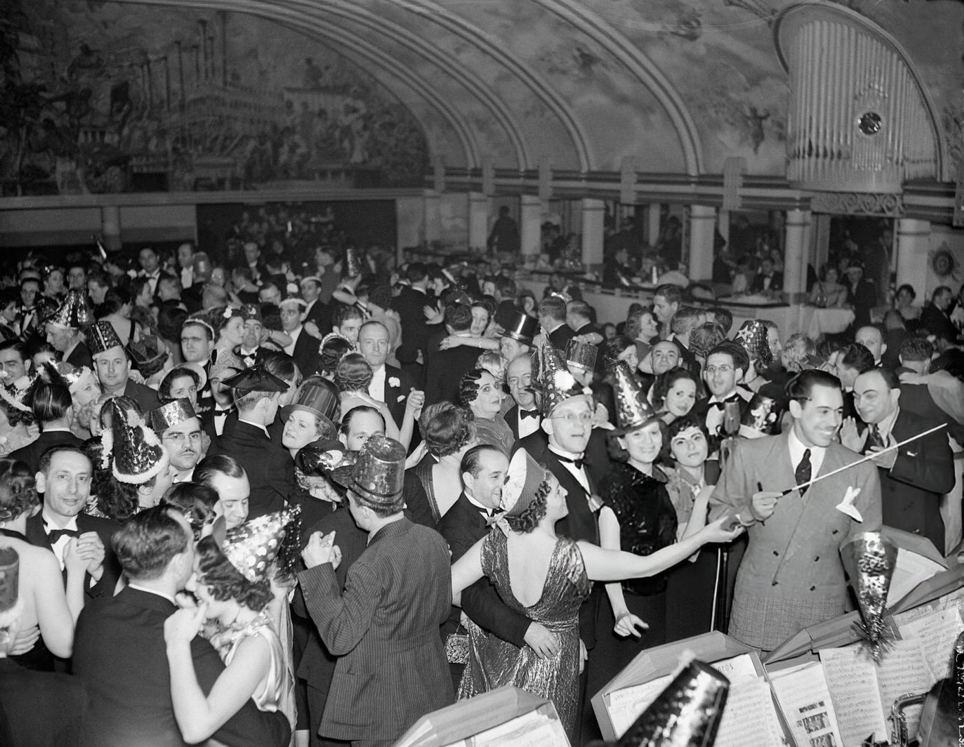 Cab Calloway Leads The Band At The New Year'S Celebration At The Cotton Club, 1937.