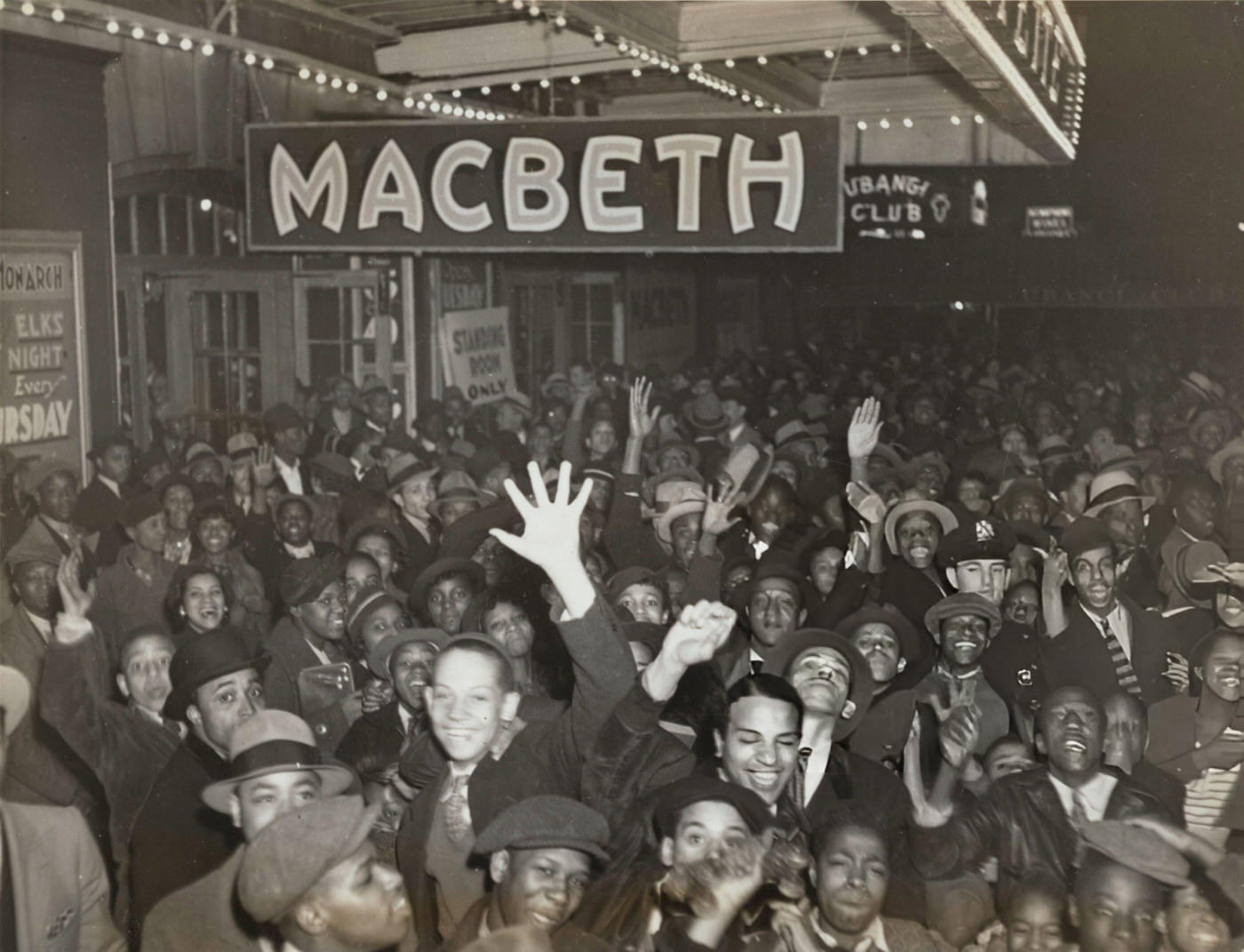 Crowds At The Lafayette Theatre In Harlem At The Opening Of Macbeth, 1936.