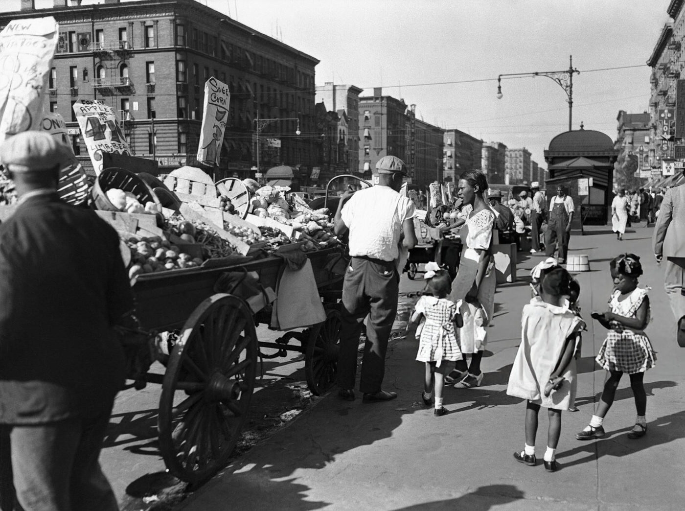 A Street Scene In Harlem, The Largest &Amp;Quot;Negro City In The World.&Amp;Quot;
