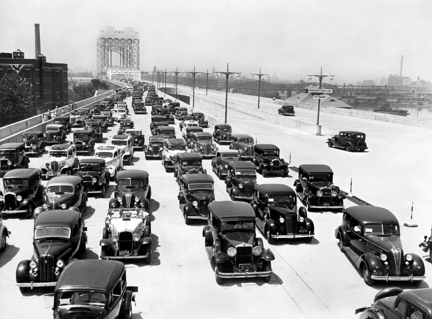 Cars Streaming Over The Triborough Bridge On Its Opening Day, 1936.