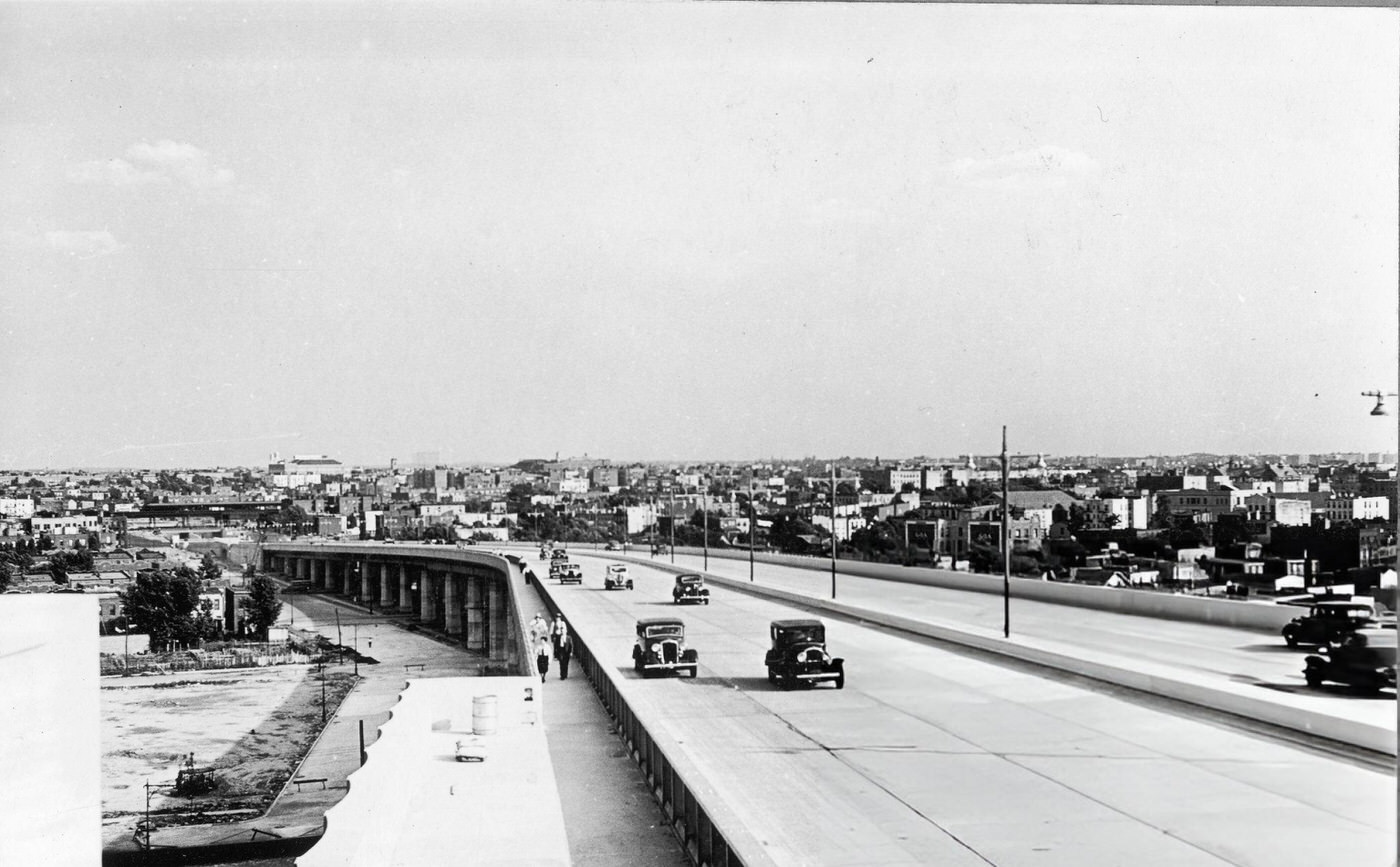 Cars Travel On The Triborough Bridge Ramp To Astoria, Queens, 1936.