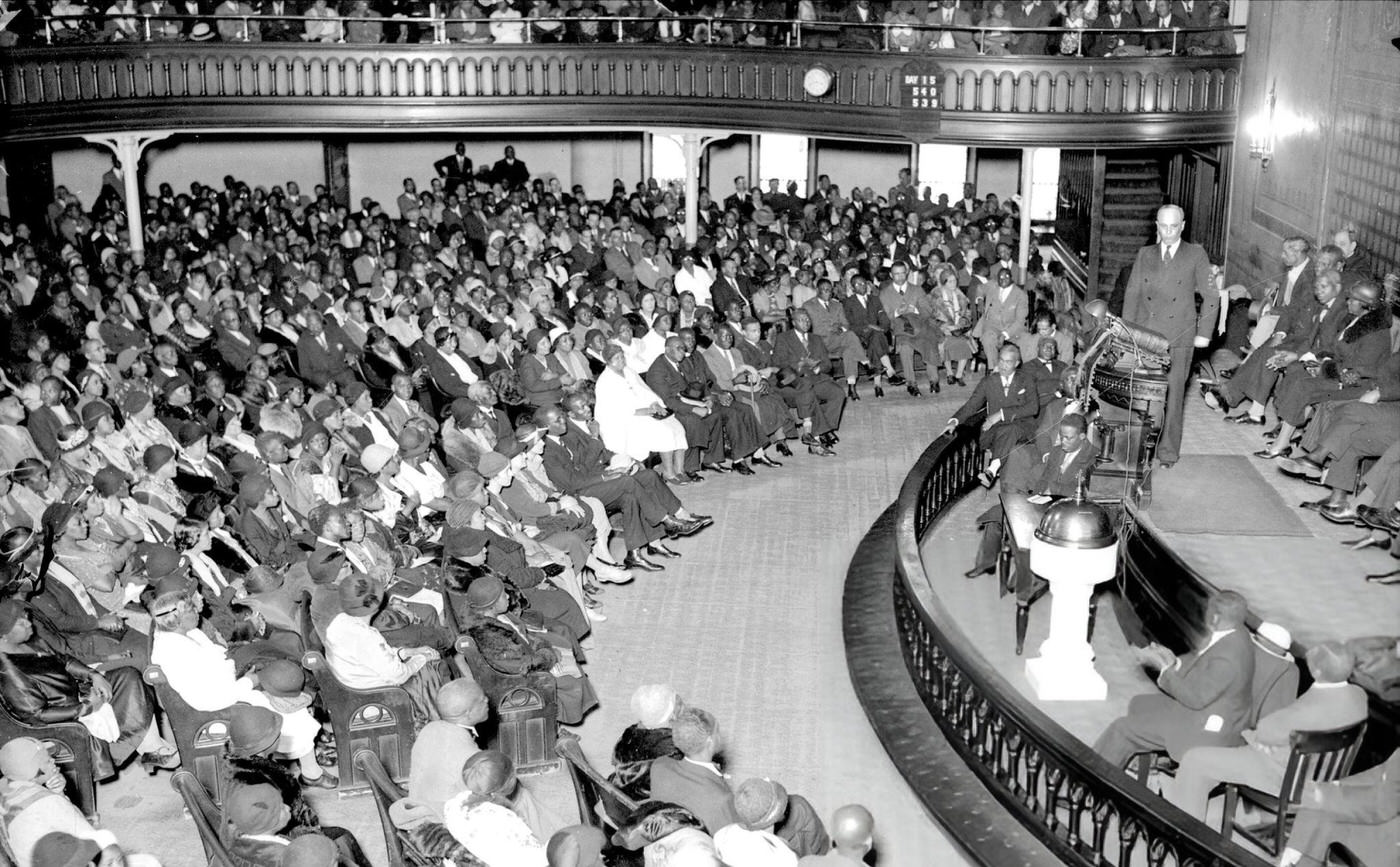 Attorney Samuel Leibowitz Addresses A Crowd Of Citizens Of Harlem In The Salem M. E. Church.