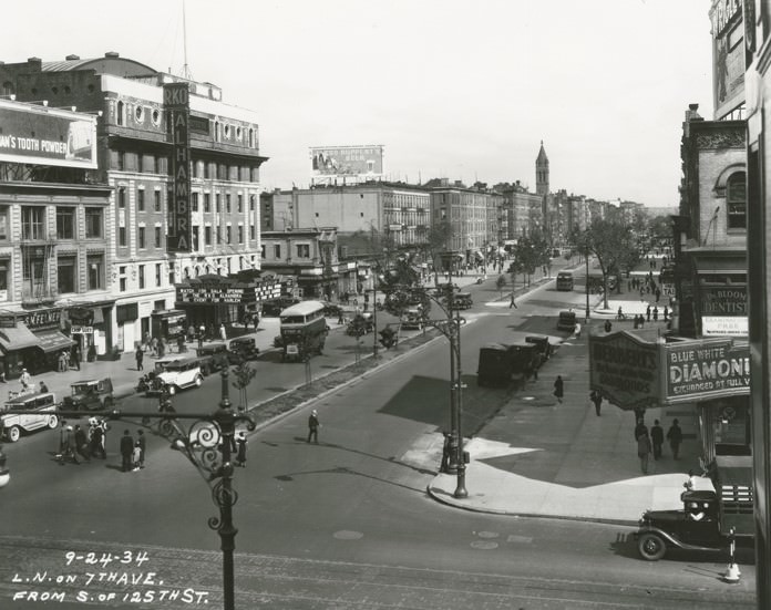 Seventh Avenue, Looking North From West 125Th Street, In Harlem, 1934.
