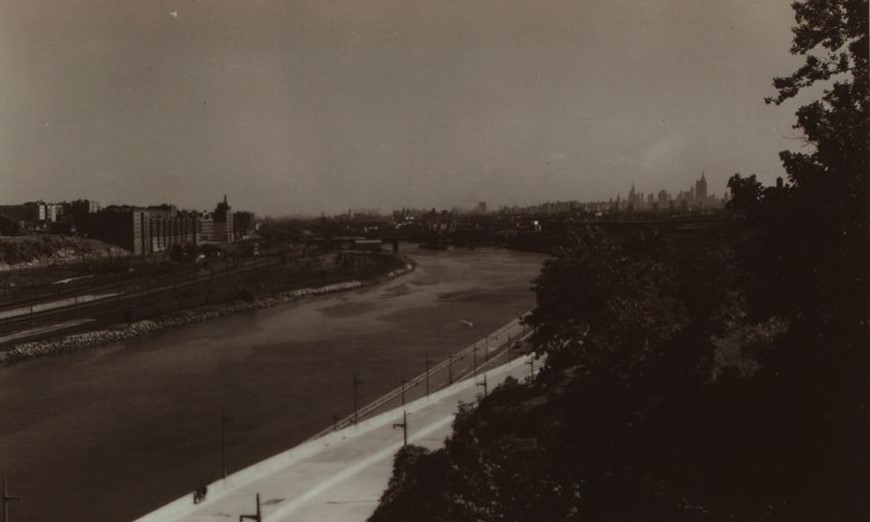 Harlem River And High Bridge, 1939.