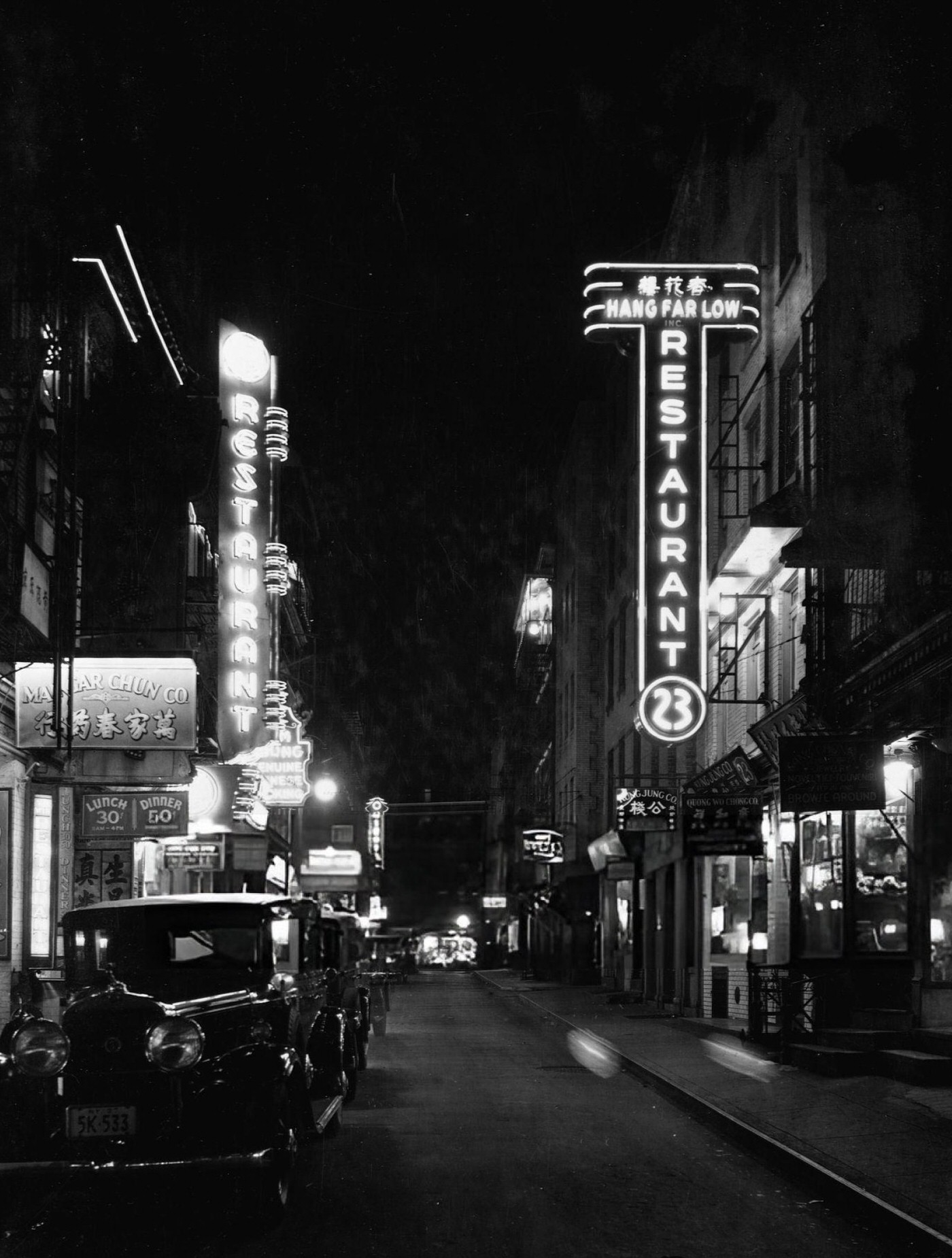 Hang Far Low Restaurant In Chinatown Street, 1930S