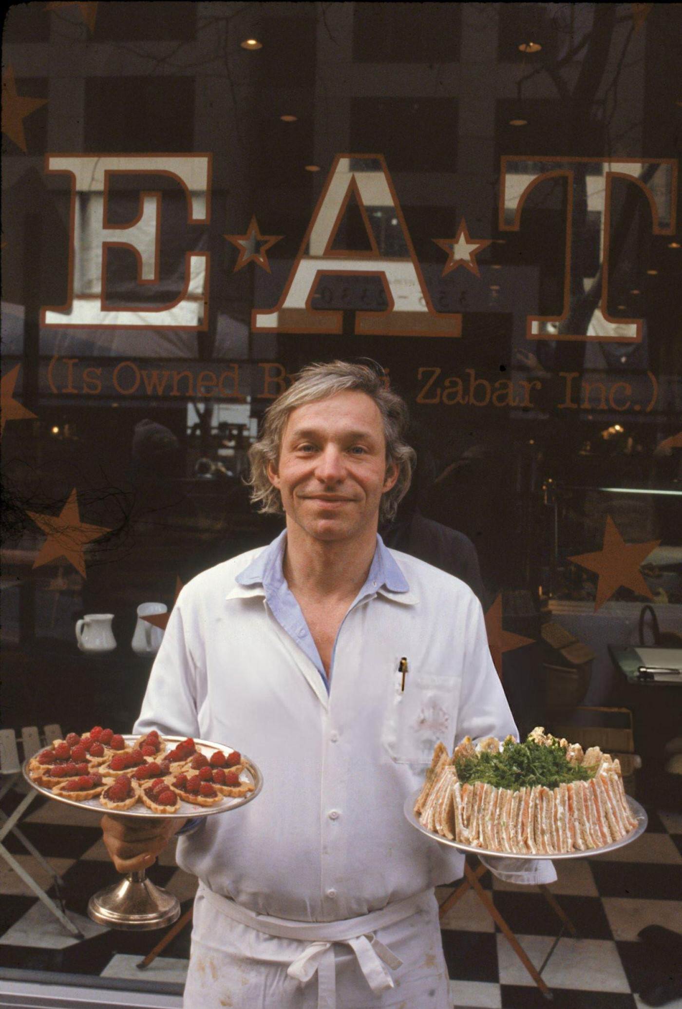 Eli Zabar Outside His E.a.t. Gourmet Food Store And Restaurant On The Upper East Side Of Manhattan, 1970S.