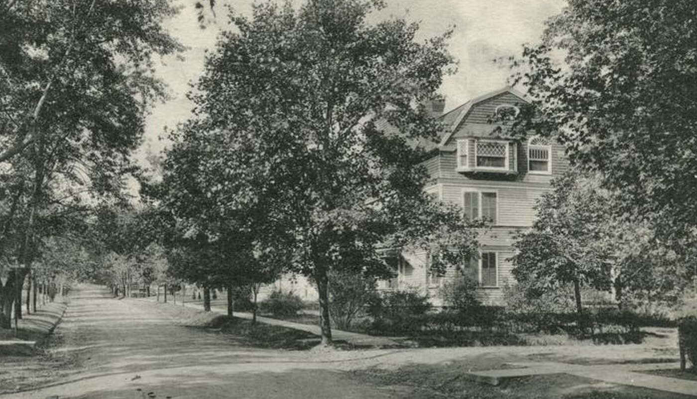 Large houses on a tree-lined Rose Avenue, New Dorp, Staten Island.