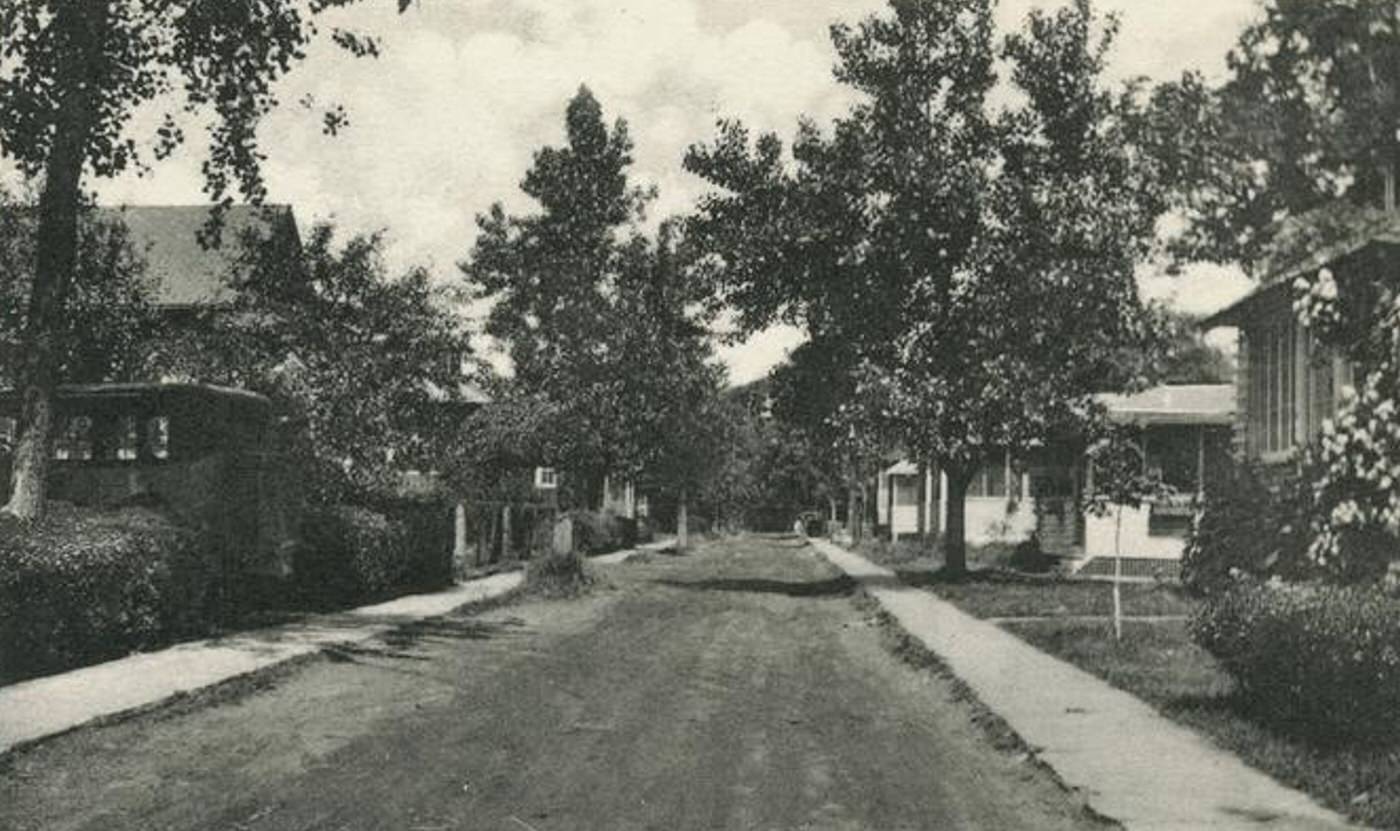 Residential street with large houses on Burbank Avenue, New Dorp Beach, Staten Island.