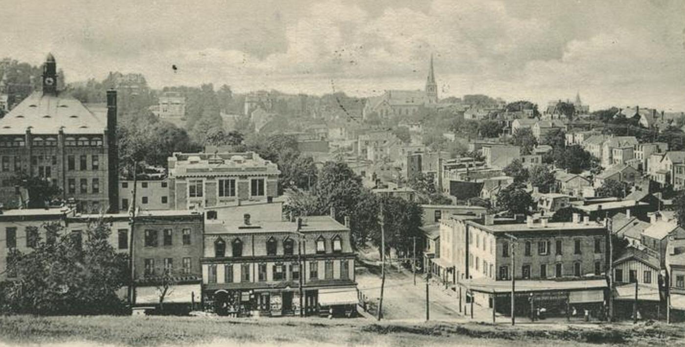 Bird's eye view of Tompkinsville, Staten Island, New York.