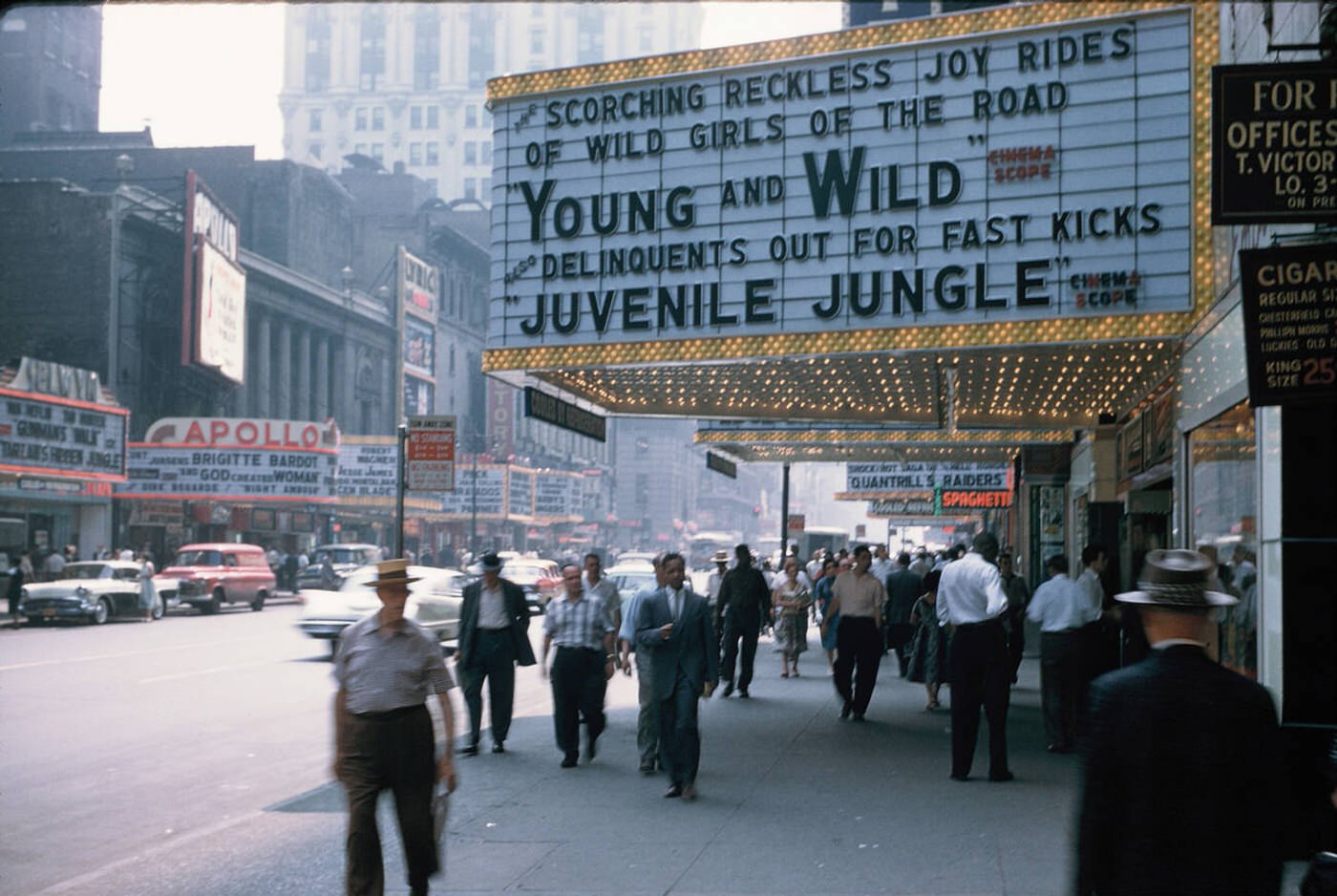 Cinemas On 42Nd Street, New York, 1958.